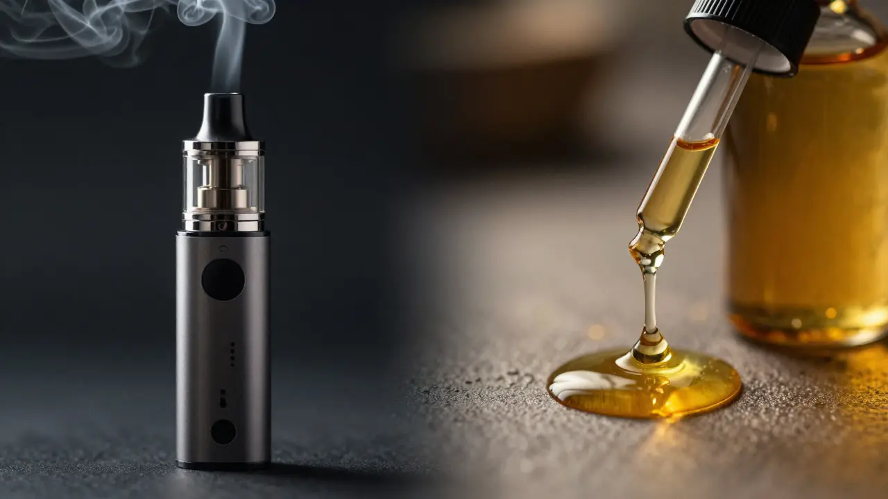 Srovnání rychlého vstřebávání při vapingu a pomalého u oleje