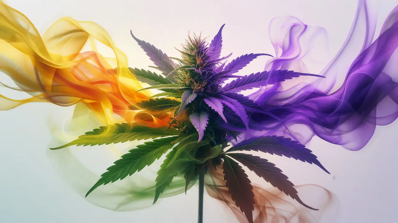 Abstraktní vizualizace terpenových profilů vycházejících z konopí